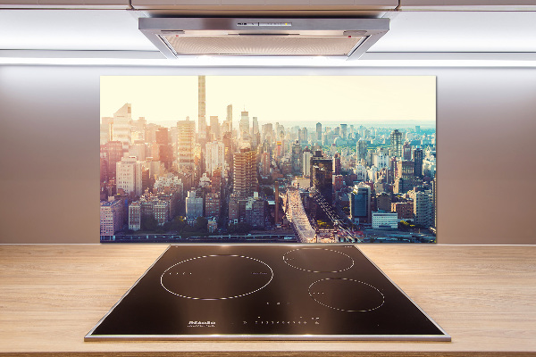 Spatscherm keuken New York vanuit vogelperspectief