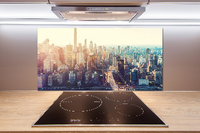 Spatscherm keuken New York vanuit vogelperspectief