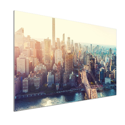 Spatscherm keuken New York vanuit vogelperspectief