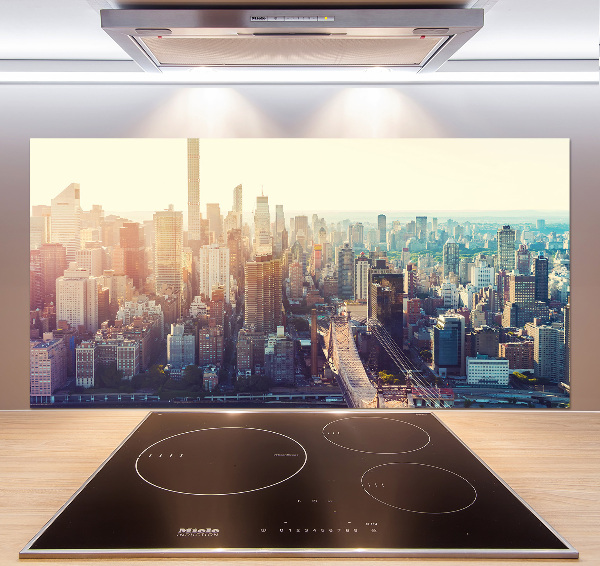 Spatscherm keuken New York vanuit vogelperspectief