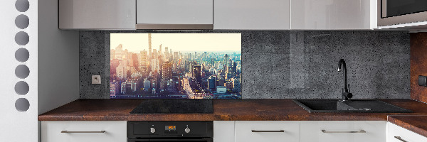 Spatscherm keuken New York vanuit vogelperspectief