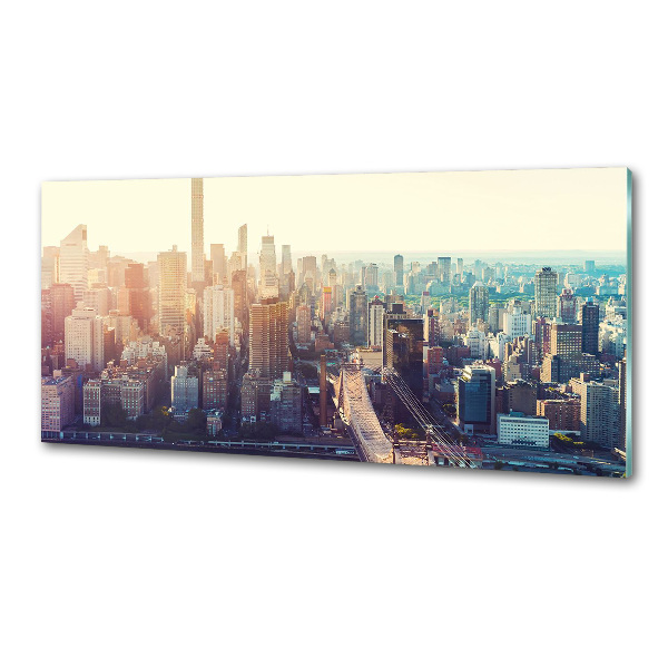 Spatscherm keuken New York vanuit vogelperspectief