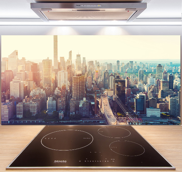 Spatscherm keuken New York vanuit vogelperspectief