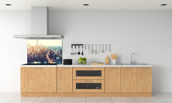 Spatscherm keuken New York vanuit vogelperspectief