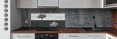 Spatscherm keuken Bomen op de muur