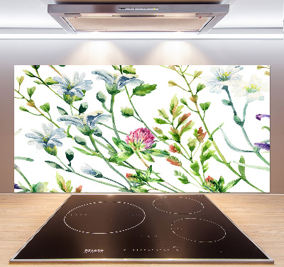 Spatscherm keuken Wilde bloemen