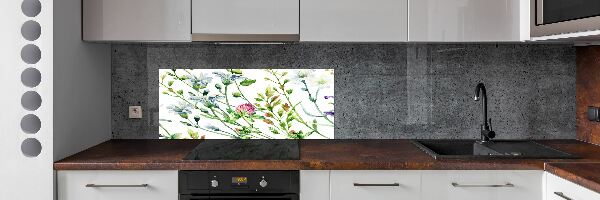 Spatscherm keuken Wilde bloemen