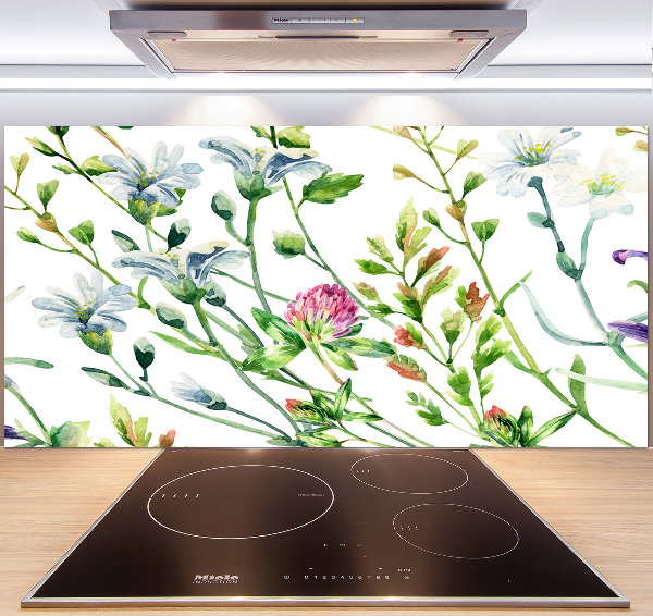 Spatscherm keuken Wilde bloemen