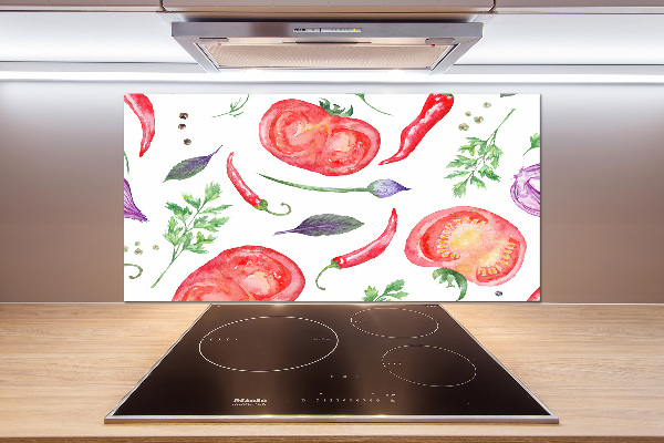 Achterwand keuken Tomaat en kruiden