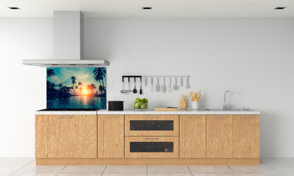 Spatscherm keuken Palm Sunset