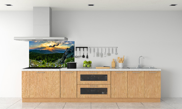 Spatplaat keuken Bergpanorama
