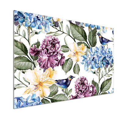 Keuken achterwand Bloemen en vogels