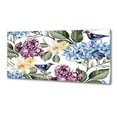 Keuken achterwand Bloemen en vogels