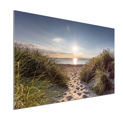 Glazen achterwand keuken duinen aan zee