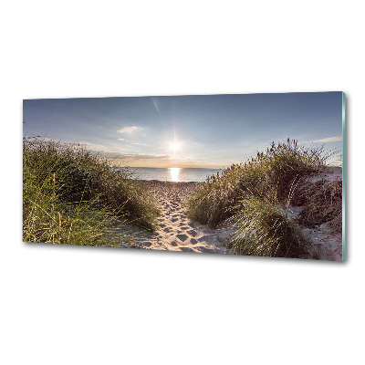 Glazen achterwand keuken duinen aan zee