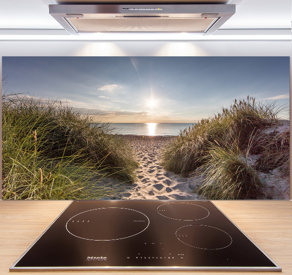 Glazen achterwand keuken duinen aan zee