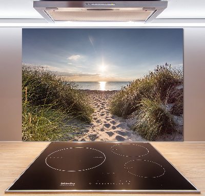 Glazen achterwand keuken duinen aan zee