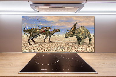 Spatscherm keuken Dinosaurussen