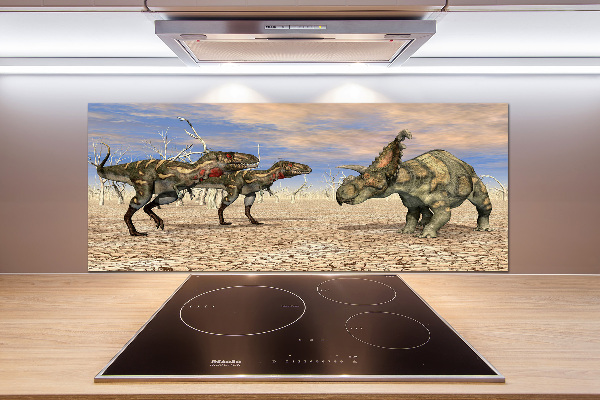 Spatscherm keuken Dinosaurussen