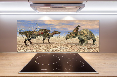 Spatscherm keuken Dinosaurussen