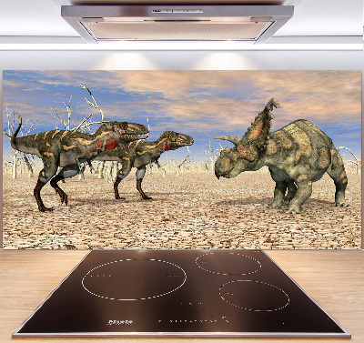 Spatscherm keuken Dinosaurussen