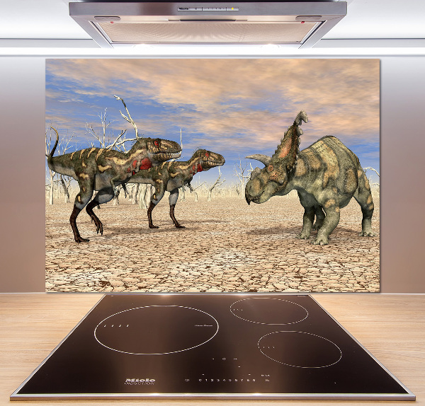 Spatscherm keuken Dinosaurussen