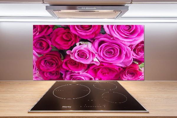 Spatscherm keuken Boeket roze rozen