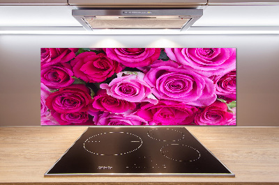 Spatscherm keuken Boeket roze rozen