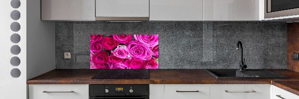 Spatscherm keuken Boeket roze rozen