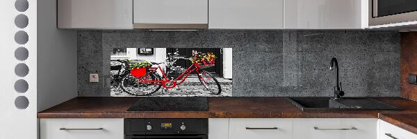 Glazen achterwand keuken Stadsfiets