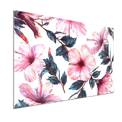 Achterwand keuken Hibiscusbloemen