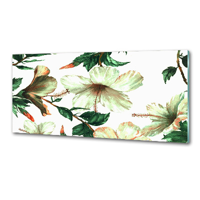 Spatscherm keuken Hibiscusbloemen