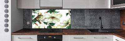 Spatscherm keuken Hibiscusbloemen