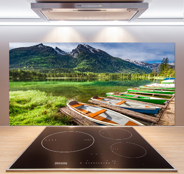 Spatplaat keuken Boten op het meer