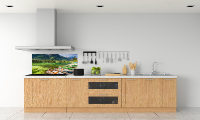 Spatplaat keuken Boten op het meer