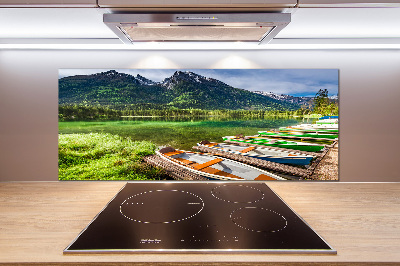 Spatplaat keuken Boten op het meer