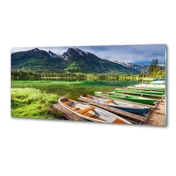 Spatplaat keuken Boten op het meer