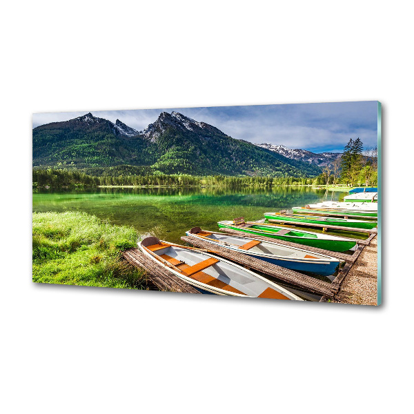 Spatplaat keuken Boten op het meer