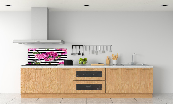 Keuken achterwand Roze pioenrozen