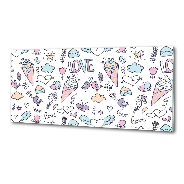 Spatplaat keuken Romantisch patroon