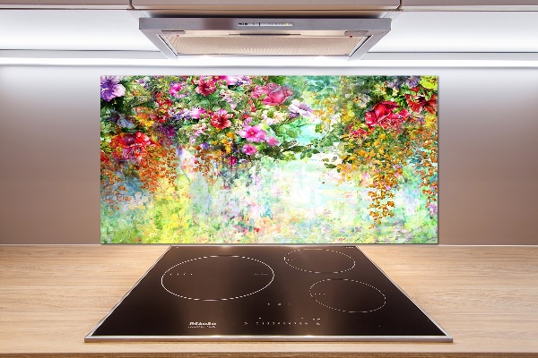 Achterwand keuken Veelkleurige bloemen