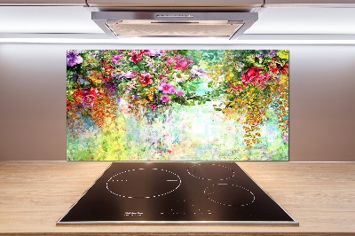Achterwand keuken Veelkleurige bloemen