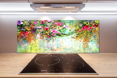 Achterwand keuken Veelkleurige bloemen