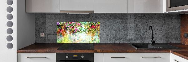 Achterwand keuken Veelkleurige bloemen