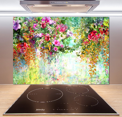 Achterwand keuken Veelkleurige bloemen