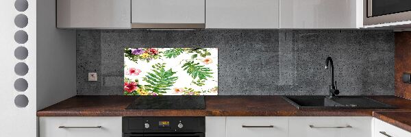 Spatscherm keuken Bloemenpatroon