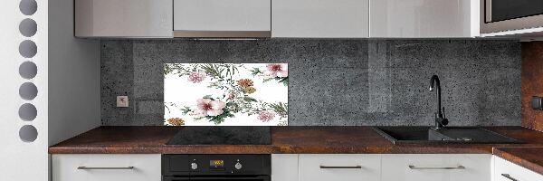 Spatplaat keuken Bloemenpatroon
