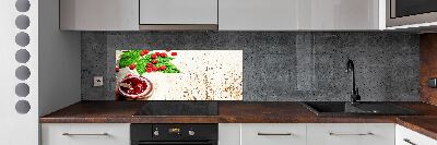 Spatscherm keuken Frambozenjam