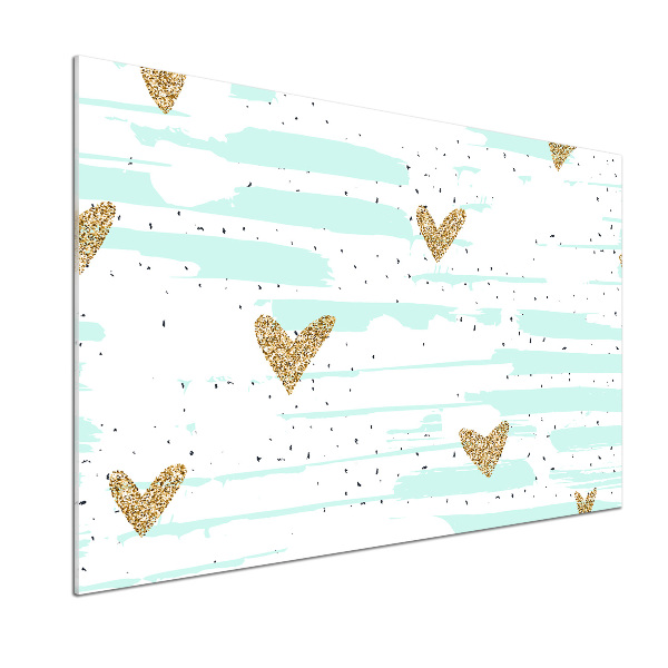 Spatscherm keuken Achtergrond met gouden hartjes