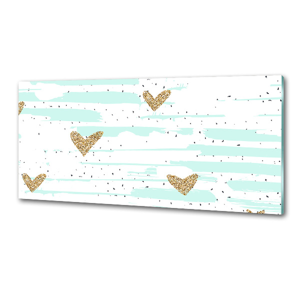 Spatscherm keuken Achtergrond met gouden hartjes